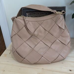 New Like Dreams Woven beige purse handbag